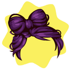 Purple Bow Wig