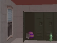 An opened locker with the New Life Letter and an egg