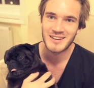 PewDiePie holding Edgar.