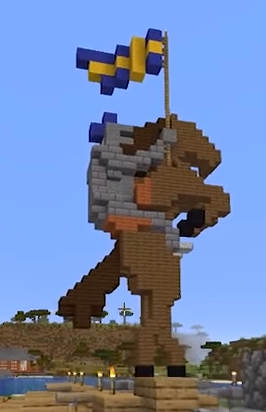 pewdiepie minecraft statue