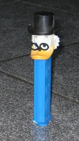 Scrooge McDuck Disney Pez Dispenser w/ Pez Outlaw Signature blue stem 