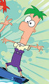 Ferb, surfing