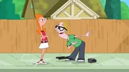 Albert hitting on Candace, who doesn't appear to be too interested.