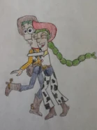 Ferb and Jessie as Woody and Jessie from Toy Story 2.