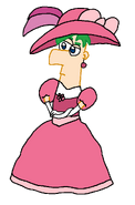 Ferb in a dress, as in this mini story.