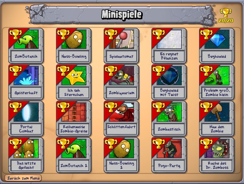 Minispiele Pflanzen gegen Zombies Wiki Fandom