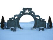 Oriental Stone Dragon Gate by FantasyStock