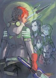 Concept art featuring the Guardians: Ethan Waber, Hyuga Ryght, and Leo Berafort