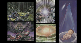 Due to the combined efforts of Flowen and Rico, Dark Falz and Olga Flow are defeated and Endu is born from their essence.