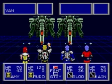 Rudo casting saner with the help of a  in Phantasy Star II