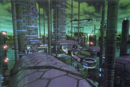A view of the elaborate spaceship