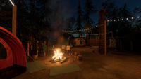 From top: the 6 Tanglewood Drive foyer, the Grafton Farmhouse foyer, and the Maple Lodge Campsite campfire area.