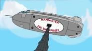 The bottom of the helicopter reads "Bannister Evil Enterprises".