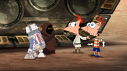 Phineas trades a Phinadroid with a Jawa.