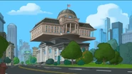 The inator finally builds a Tri-Governor's Mansion on top of City Hall, much to Doof's delight.