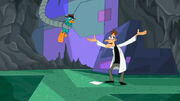 Doofenshmirtz captures Perry.
