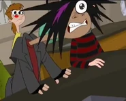 Johnny's head transforming into that of a primate's