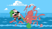 Buford fights the squid for seaweed.