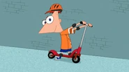 Phineas on his scooter.