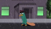 As Perry walks through the rain to turn himself in to 2nd Doofenshmirtz, he laments over the loss of his relationship with the boys.