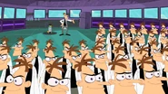 "You see, Perry the Platypus, a whole army of Doofenshmirtz's! Perfect copies of me!"