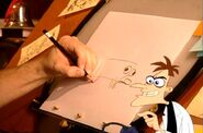 Dan continues drawing Perry.