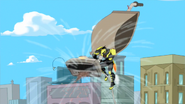 The Beak uses the vacuum cleaner from Abandoned Vacuum Cleaner factory to clean up the mess.