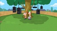 Phineas and Ferb use their platatractor to try and find perry