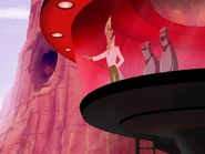 Parenthesis dispatching two of his Mecha-Fleas (Jason and Shirley) to fix the water fountain.