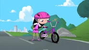 Isabella's bike has a flat tire.