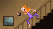 Candace falling down the stairs