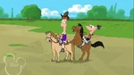 Phineas and Ferb get on horses, but...