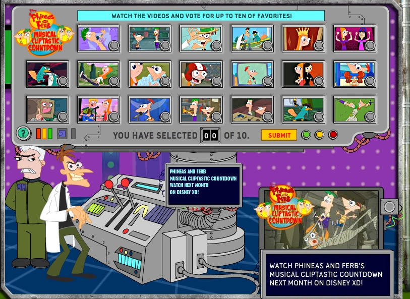 GalleryPhineas and Ferb Musical Cliptastic Countdown Phineas en Ferb Wiki Fandom