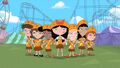 "We're Fireside Girls, one and all, and together we belong! We wear our patches upon our sashes and stand cute, small, and strong! this is the Fireside Giiiiiiiiiiiiiii-rls so-ong! And it's not too terribly long!