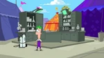 Ferb with his chemistry set.