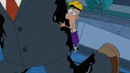 Ferb attempts to get the disk, but is thrown off.