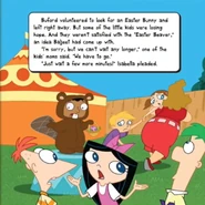 Baljeet trying to please the kids as the "Easter Beaver"