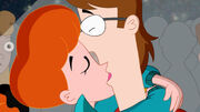 Lawrence and Linda's first kiss - closeup