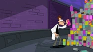 Doof organizing his can collection.