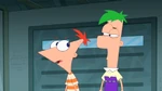 Ferb glares at Phineas when he suggests more Bulgarian folk dancing.