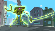 The crawler gets electrocuted.