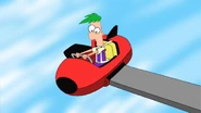 Ferb on the ride.