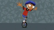 Baljeet on his unicycle.