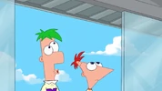 Ferb whistling at the contents of the store.
