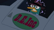 Perry starts to transform into a Doof-Zombie.