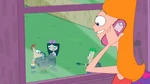Candace sees Phineas and Isabella in their backyard.