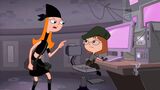 Candace telling Gretchen to monitor the Doofenchannel