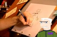 Dan draws Agent P.