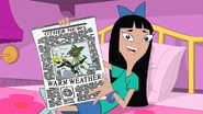 Stacy reads about the Beak in the Fireside Girls gazette.