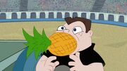 Buford gets a pineapple shot into his mouth